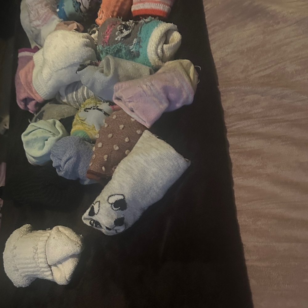 Colorful Assorted Socks Girls Collection Toddler Size 2T-4T 28 pair